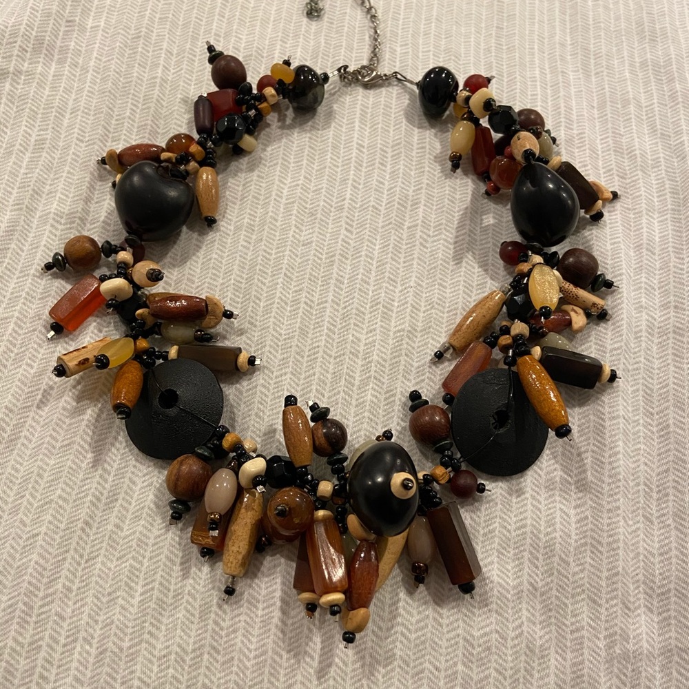 Wooden beaded necklace